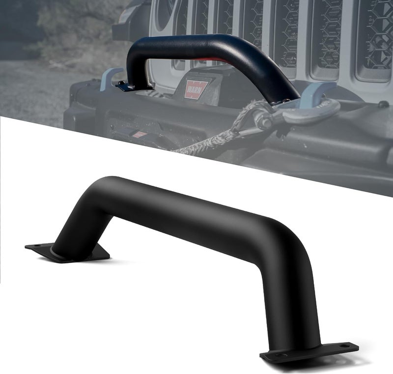 RockTrix Black Front Brush Guard, 3.12 inch Height to Clear Winch, Compatible with 2018+ Jeep Wrangler JL, 2019+ Gladiator JT - Steel Bar Grille Guard for Steel Rubicon Bumper - Image 1